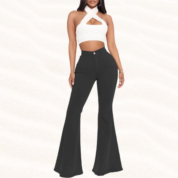 Pants - Black Bellbottom